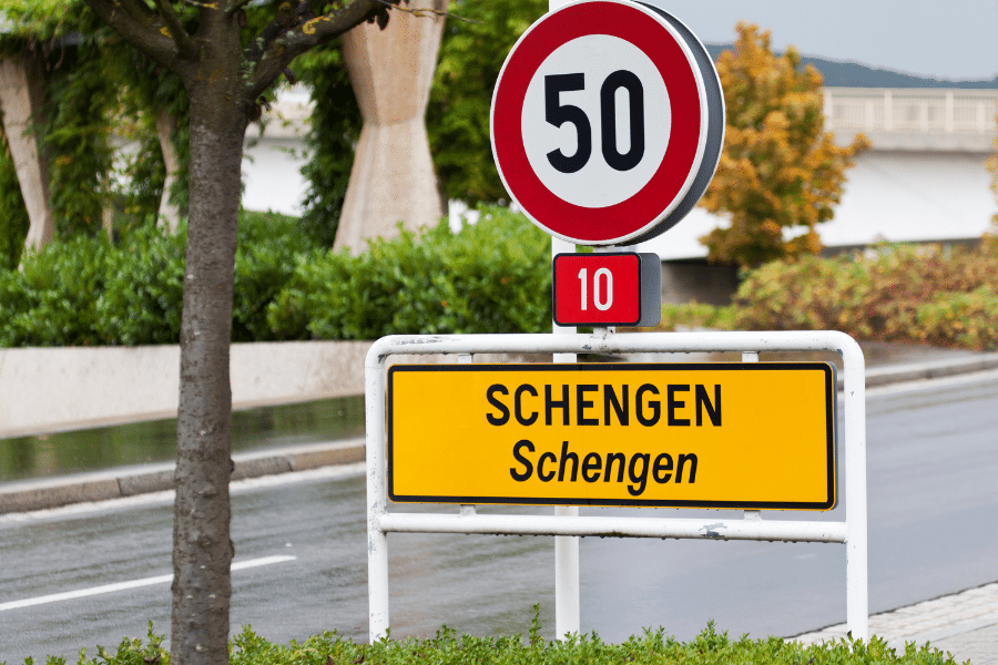 Schengen area road sign