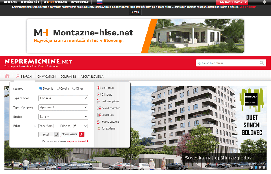 Real estate website Slovenia