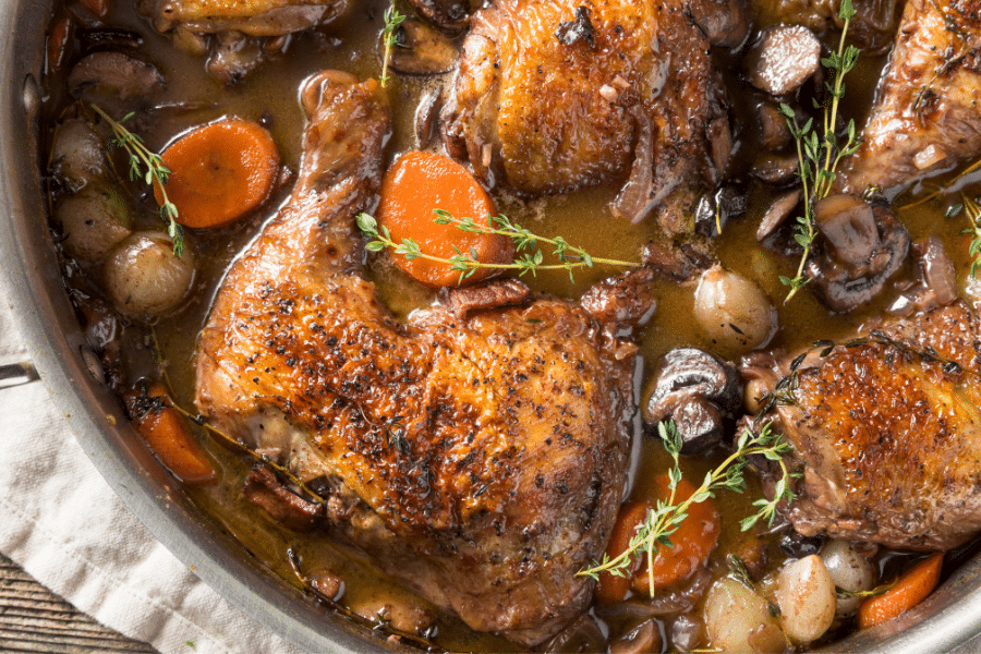 Coq au vin famous French dish