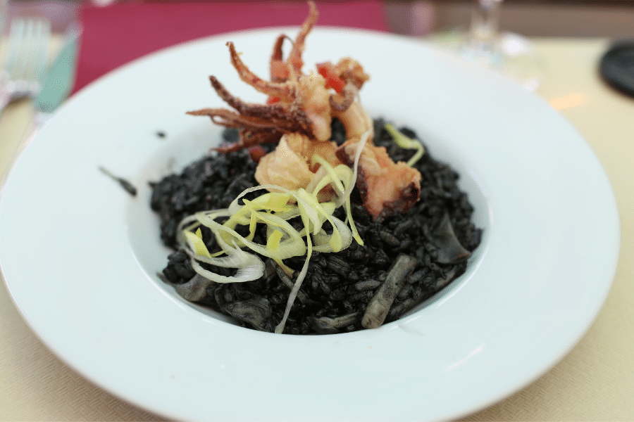 Black risotto Croatian food