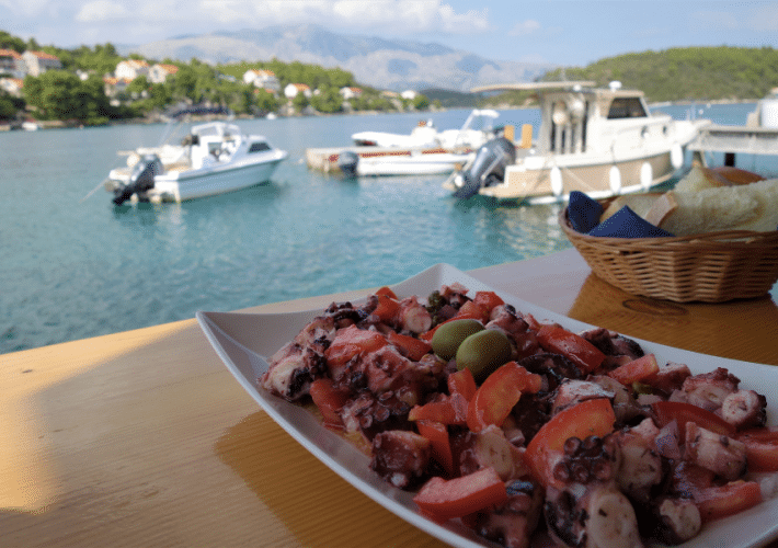Octopus salad Croatian food