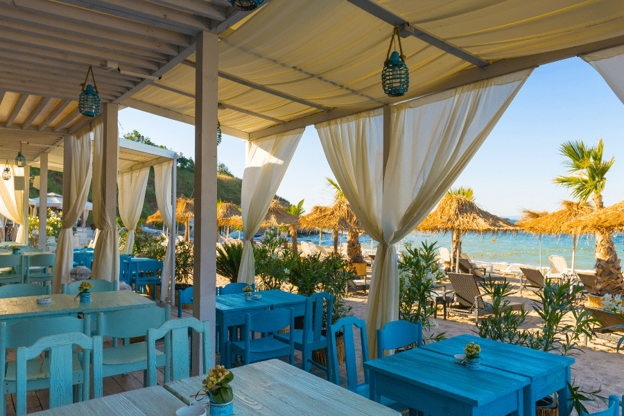 Greece beach restaurant