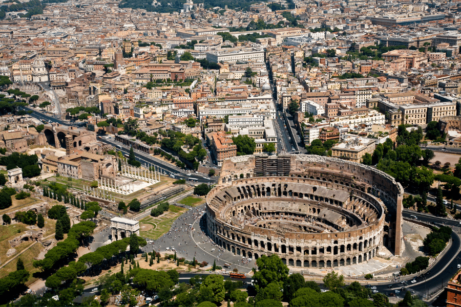Rome Italy aerial view