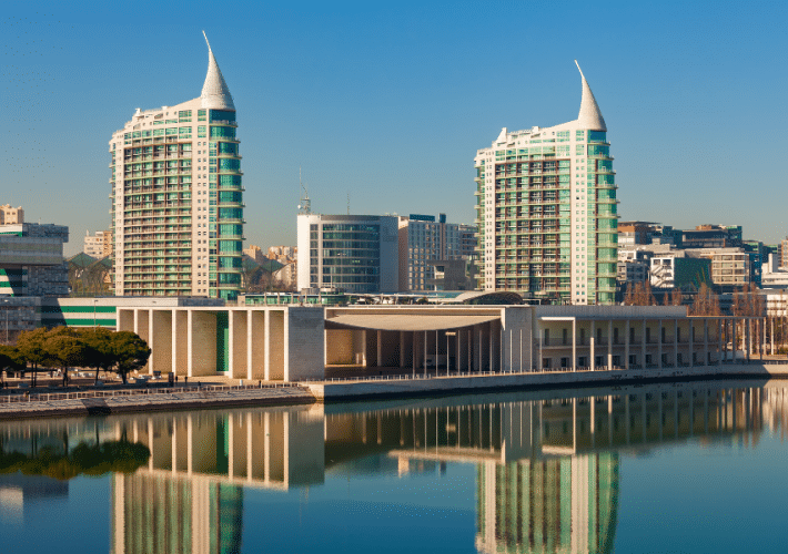 Modern buildings in Lisbon Portugal