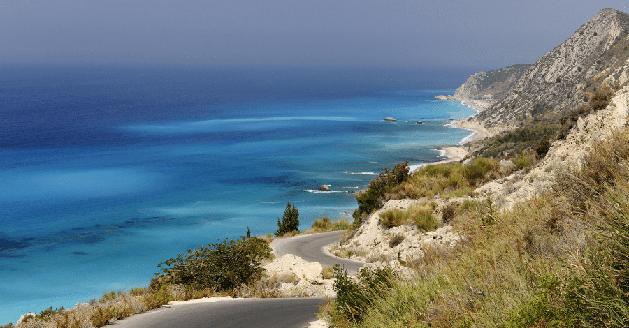 Driving road in Greece