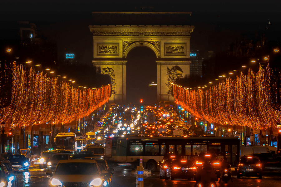 Champs Elysee Paris France Christmas Lights