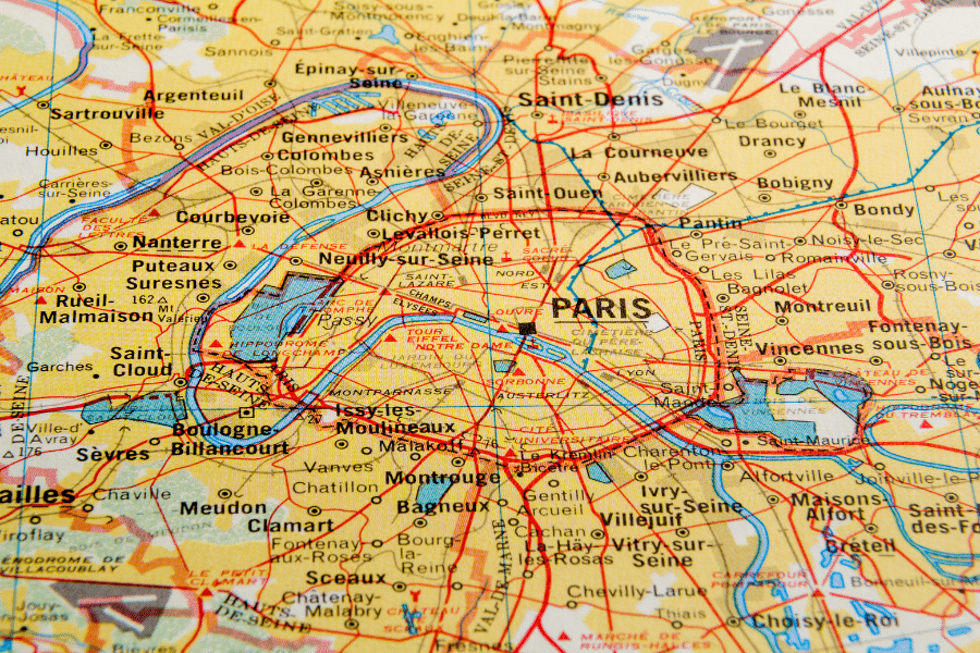 map of Paris France