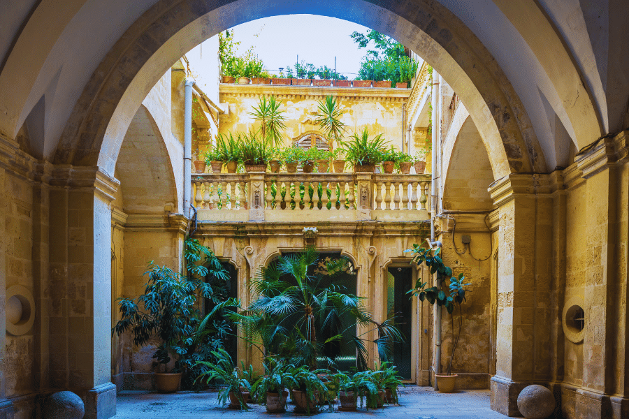 Villa courtyard in Puglia Italy